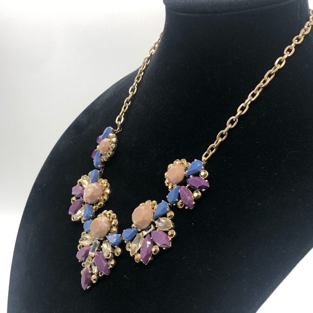 J. Crew Statement Crystal &Gem stone Necklace - Picture 3 of 4